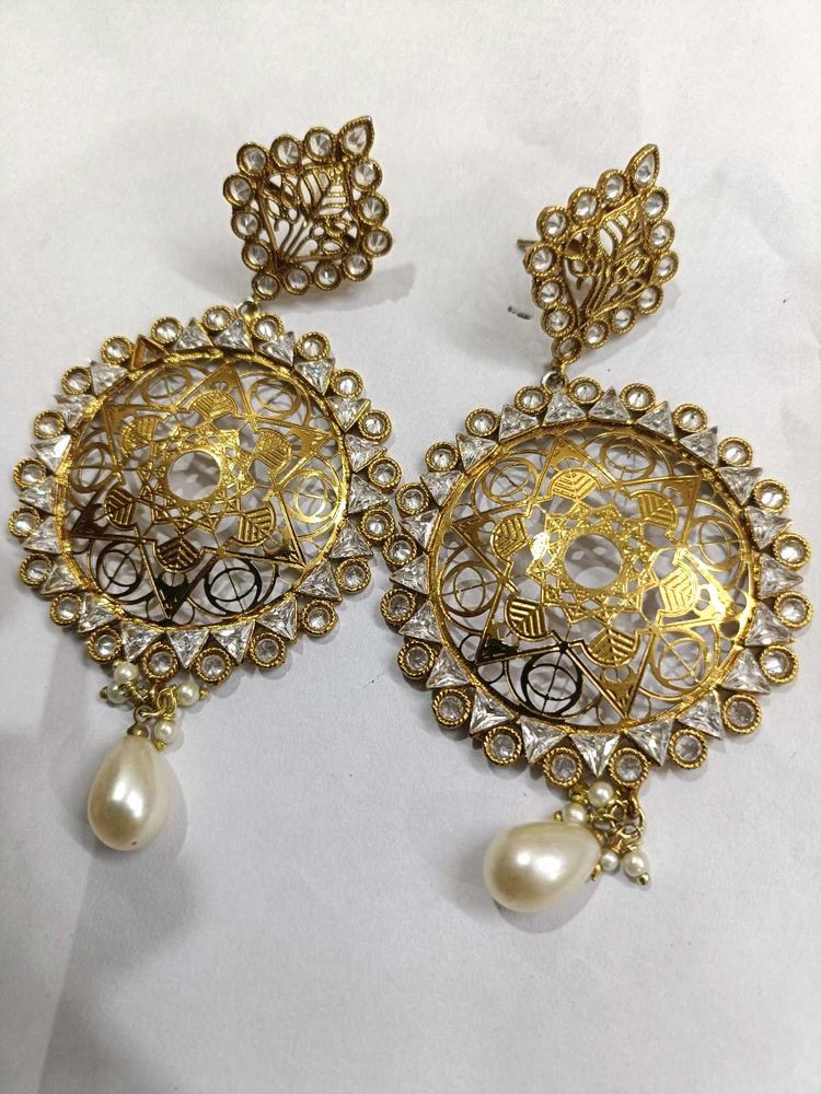 Traditional Kundan, Pearl Earrings