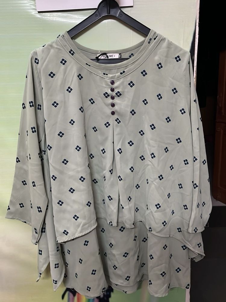 Stylish Tiered Print Kurta