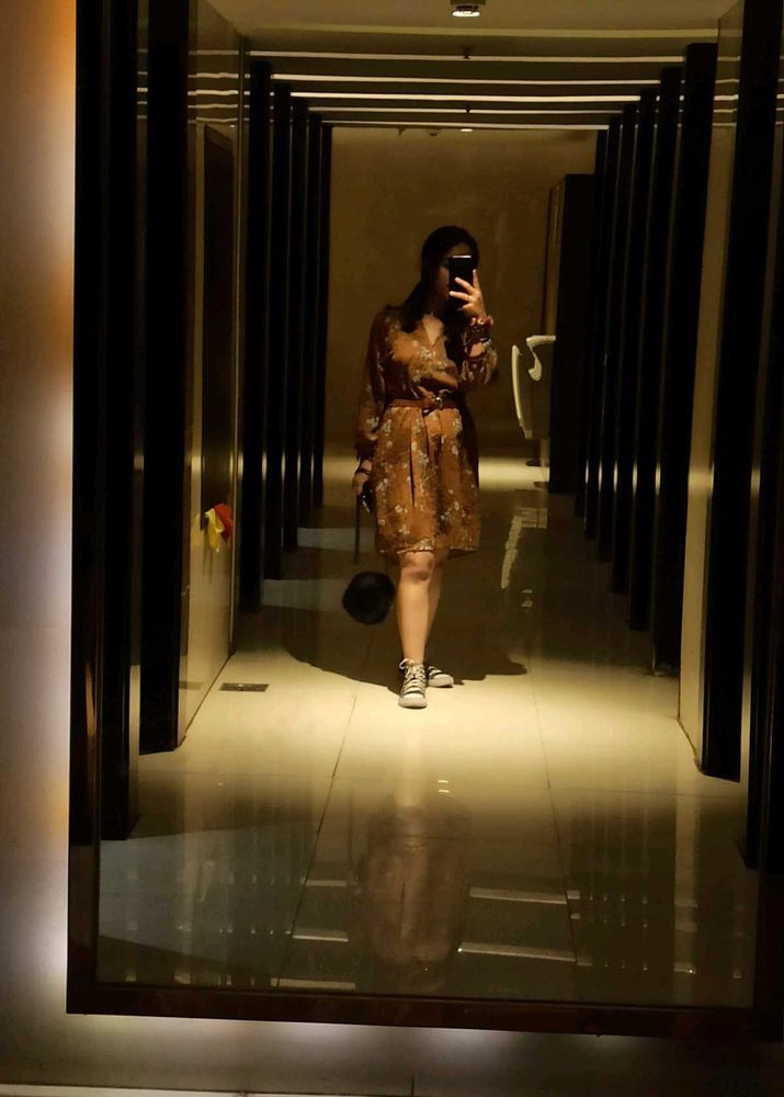 Brown Floral Print Dress