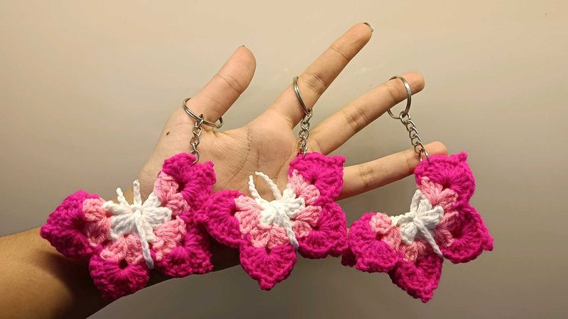 Crocheted Butterfly Keychain (1 piece)