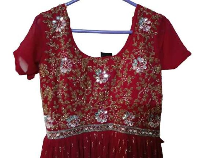 Exquisite Red Embellished Gown