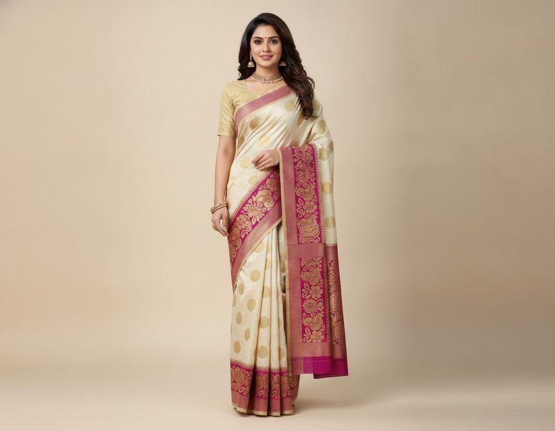 Buy 1 Get one Silk Saree Free with blouse