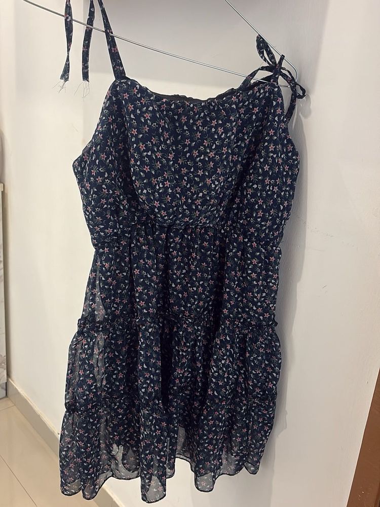 Floral Print Tiered Mini Dress