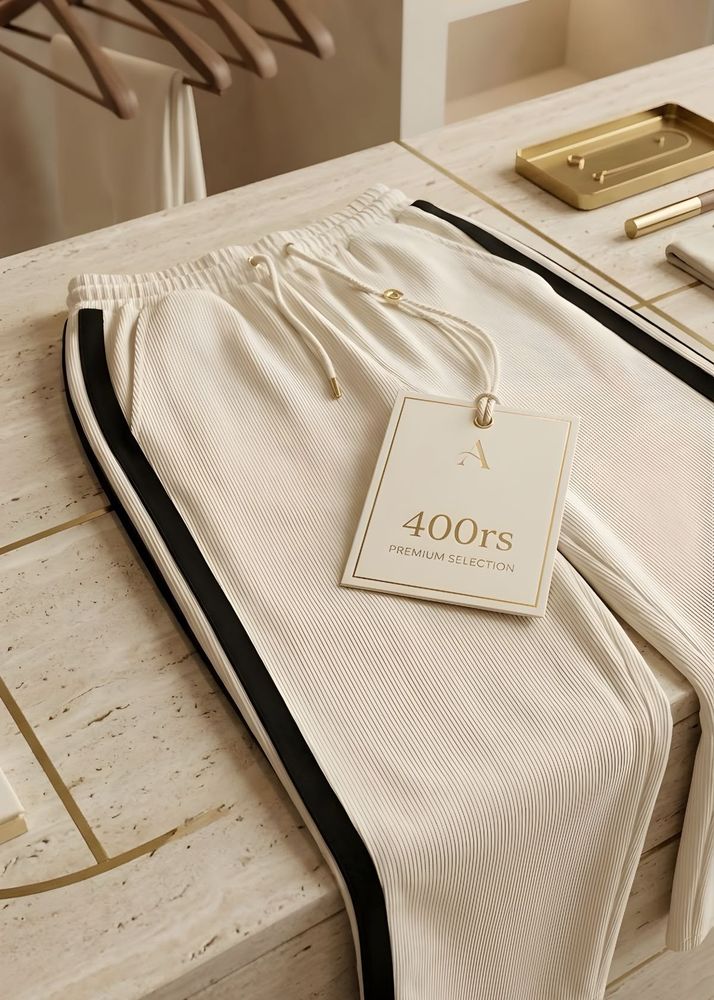Comfortable Cream Track Pants