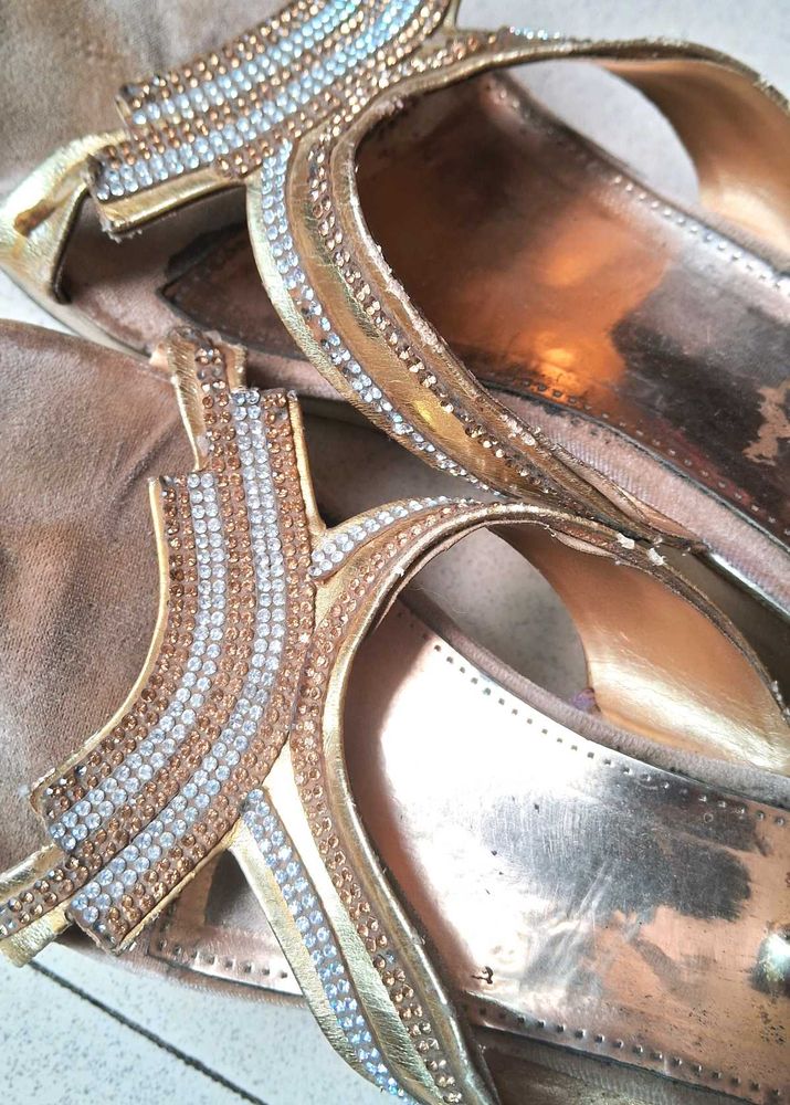 Gold Embellished Heels