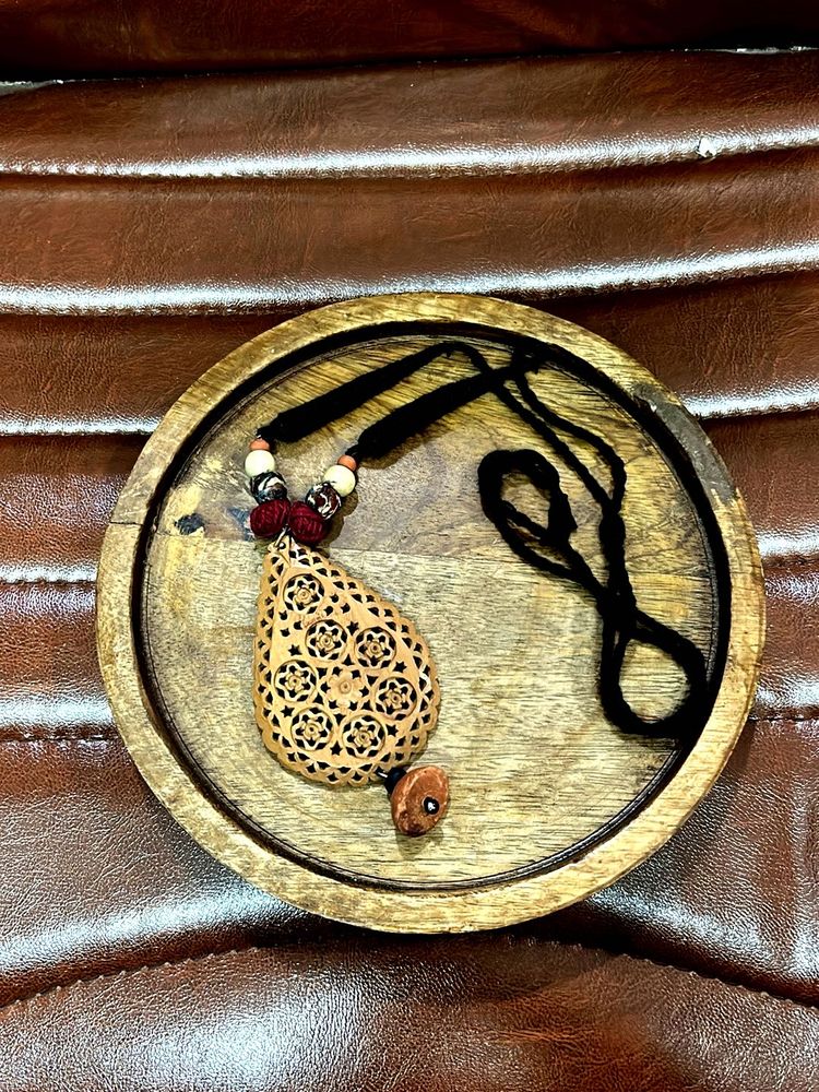 Boho Wooden Pendant Necklace