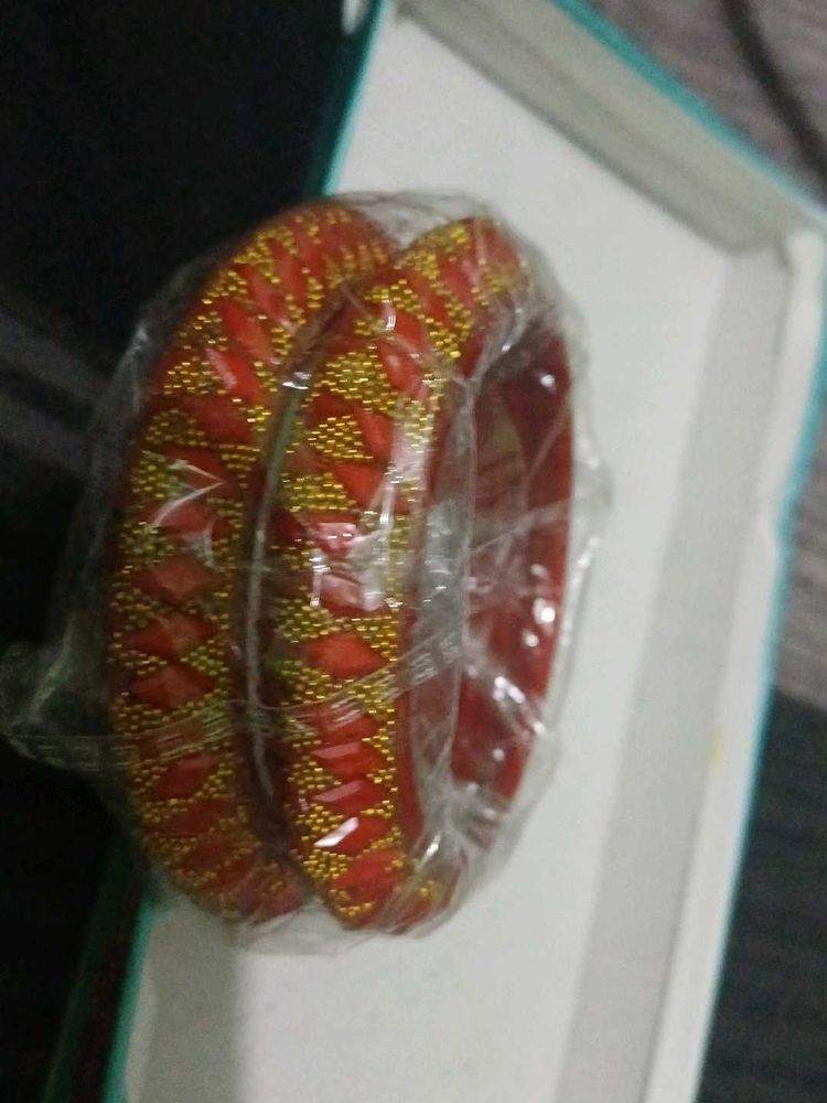 Beautiful Red &amp; Gold Bangles