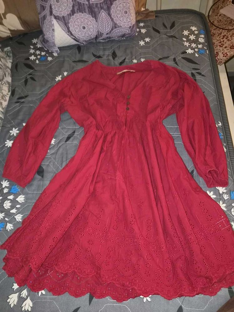 Westside Short Red cotton kurta
