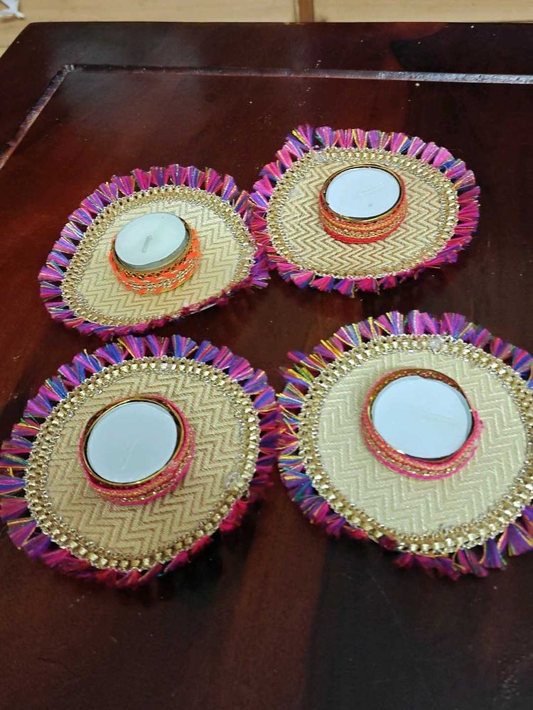 Decorative Tealight Candle Holders(Set Of 4 )