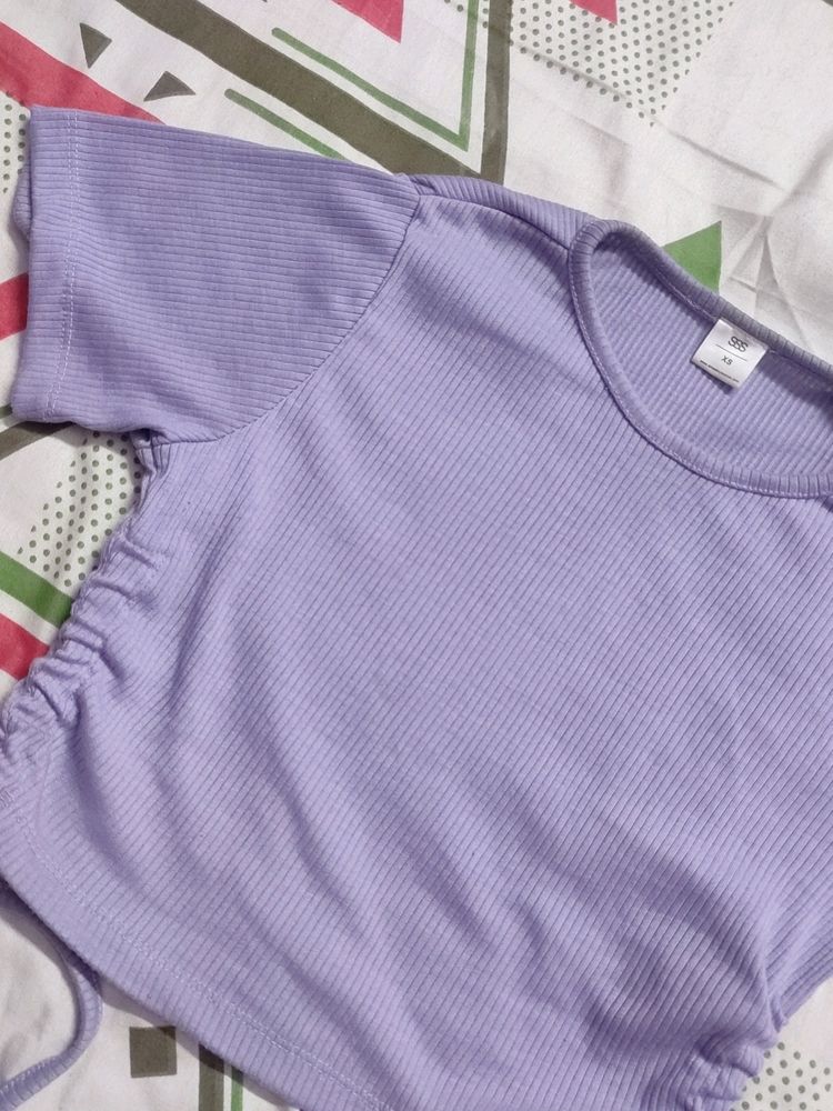 SSS STREET STYLE STORE LAVENDER RIBBED TOP WOMEN