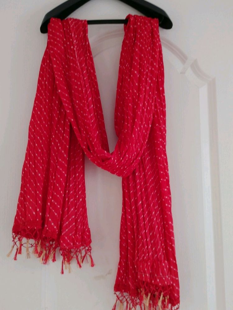 New Red Full Length Dupatta