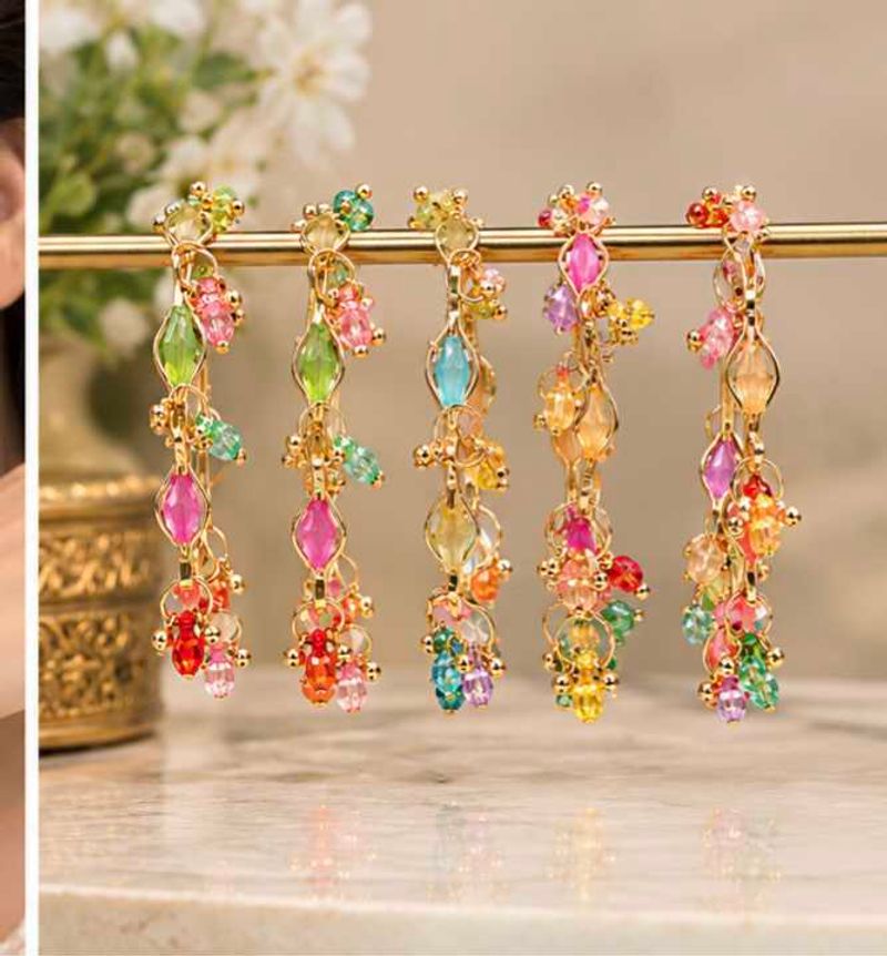 Boho Beaded Drop kada set of 4