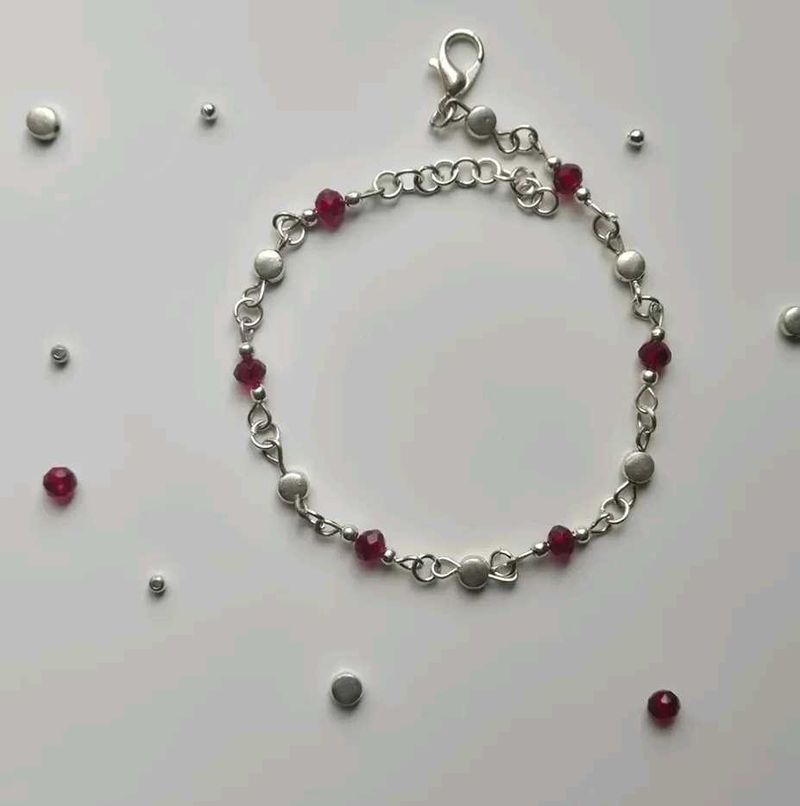 Red Beaded Chain Necklace
