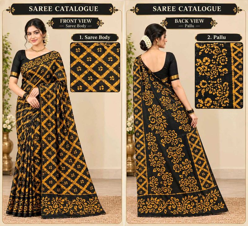 Sungudi Sarees Double Cross Bathik
