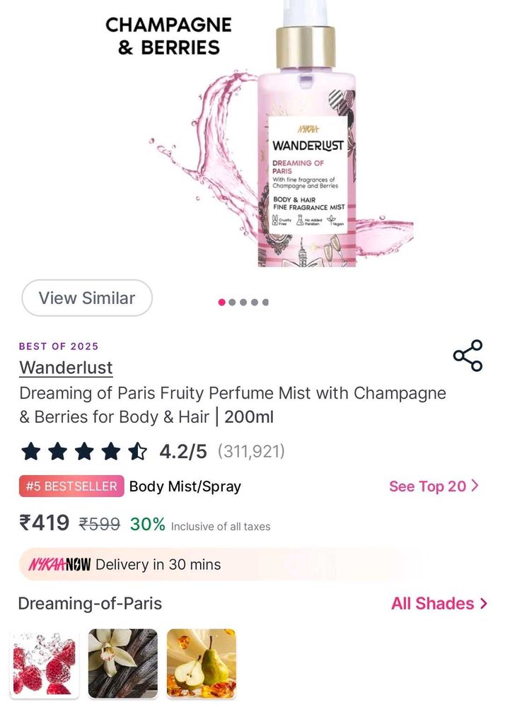 Wanderlust Dreaming of Paris Body &amp; Hair Mist