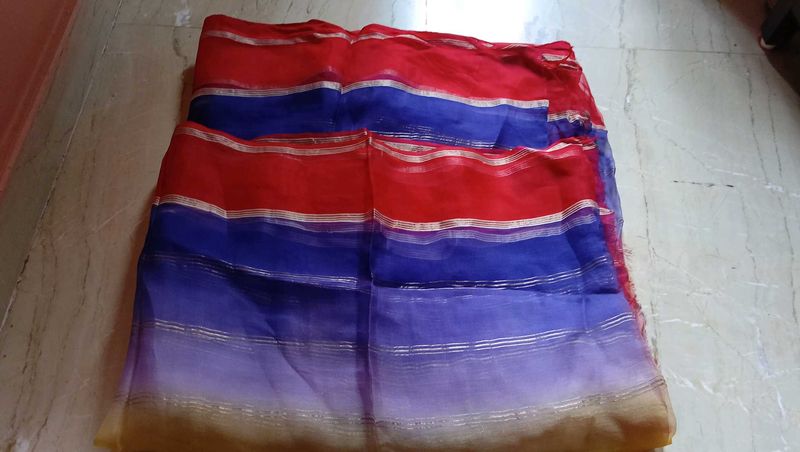 Vibrant Ombre Striped Saree