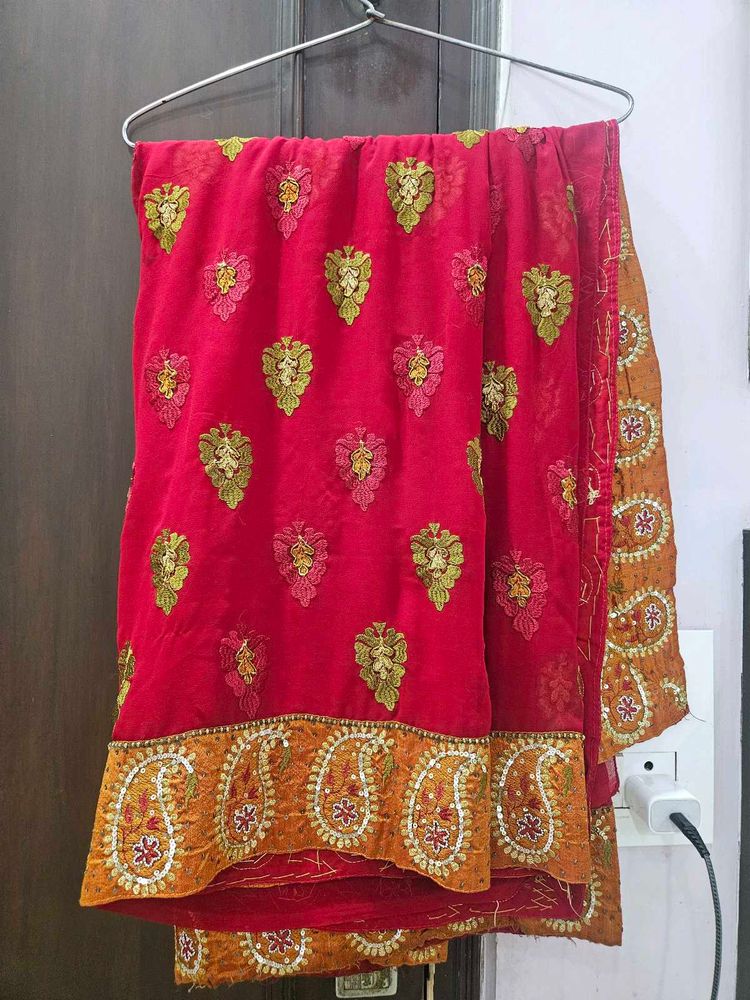 red partywear saree..