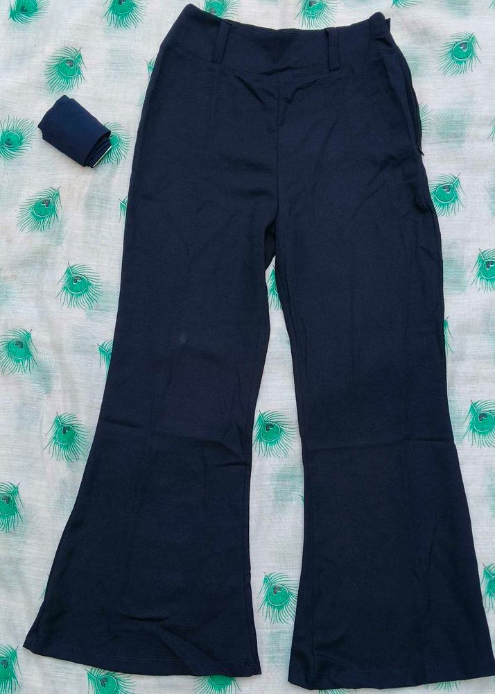 Navy Blue Flared Pants