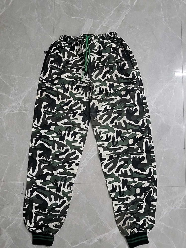animal print track pants with back pocket
