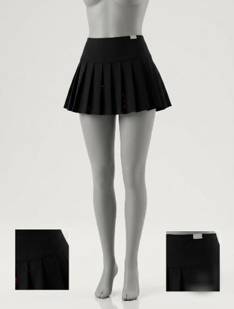 Stylish Black Pleated Mini Skirt