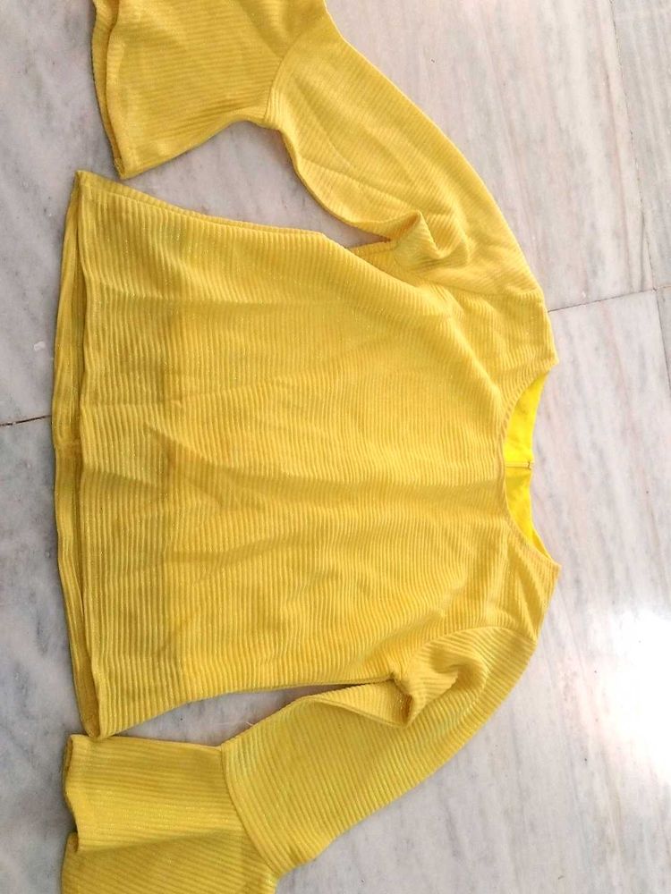 Yellow Ribbed Top