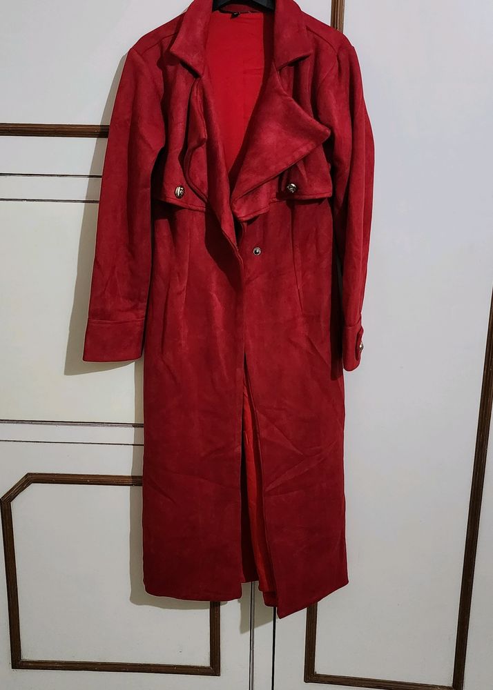 Gorgeous Red Suede Party Coat