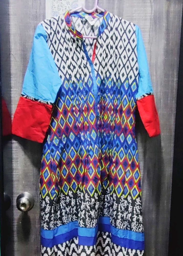 Vibrant Geometric Print Kurta
