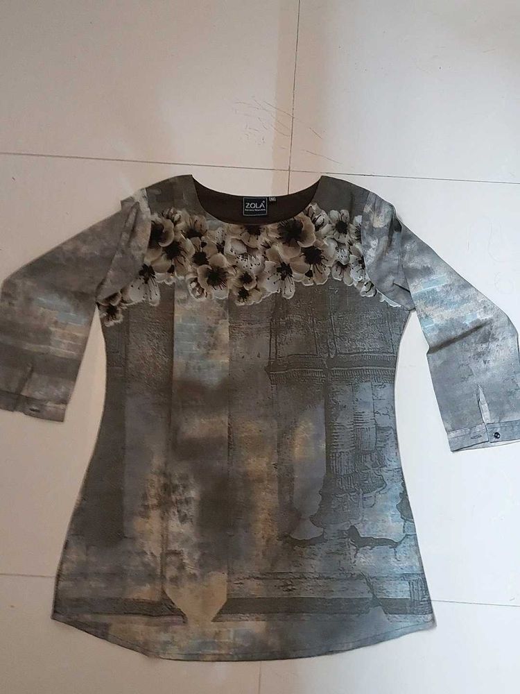 Stylish Grey Printed Kurta