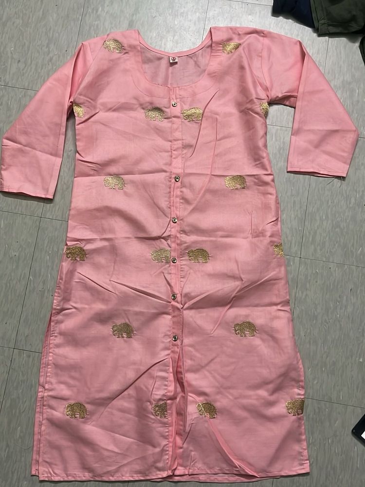 baby pink kurti