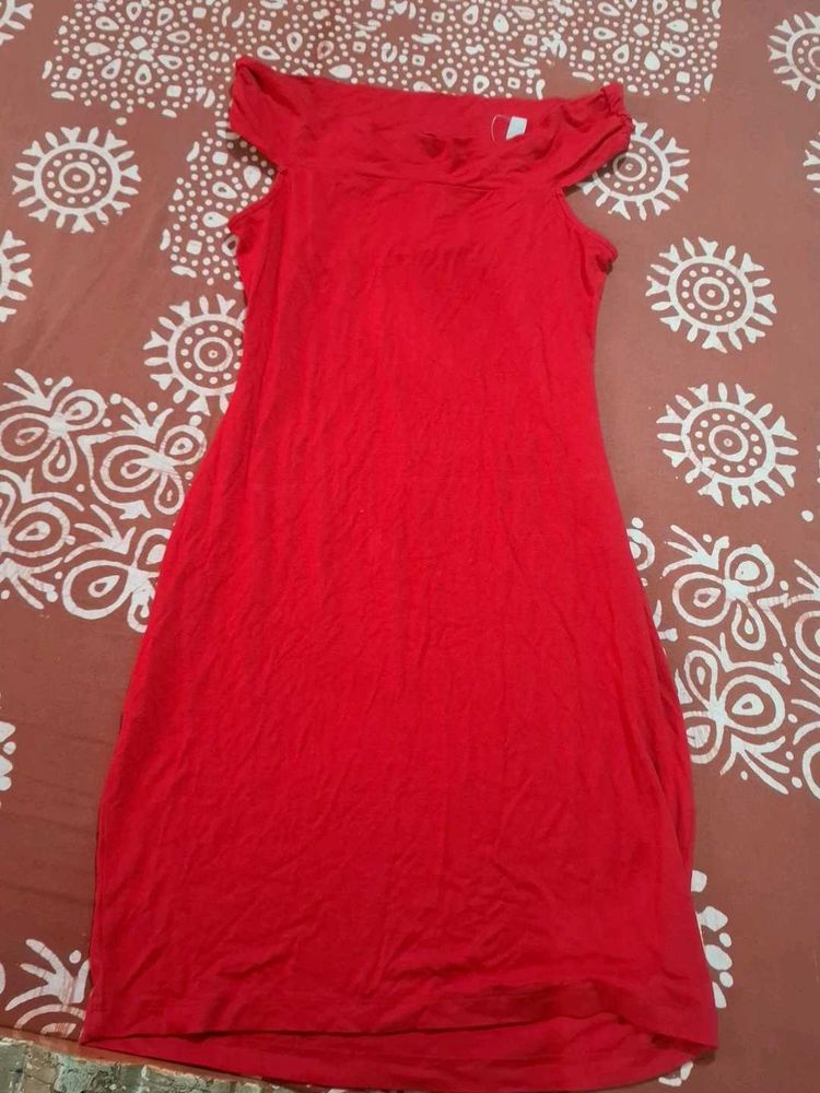 Vibrant Red Casual Dress