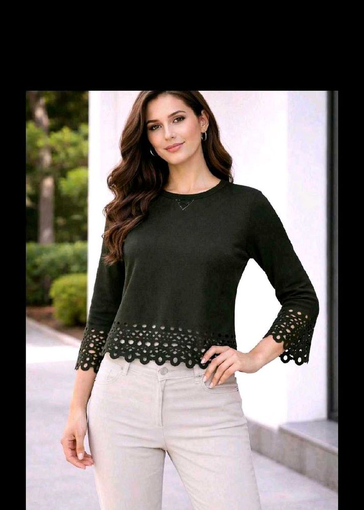 Chic Black Cutout Sleeve Top