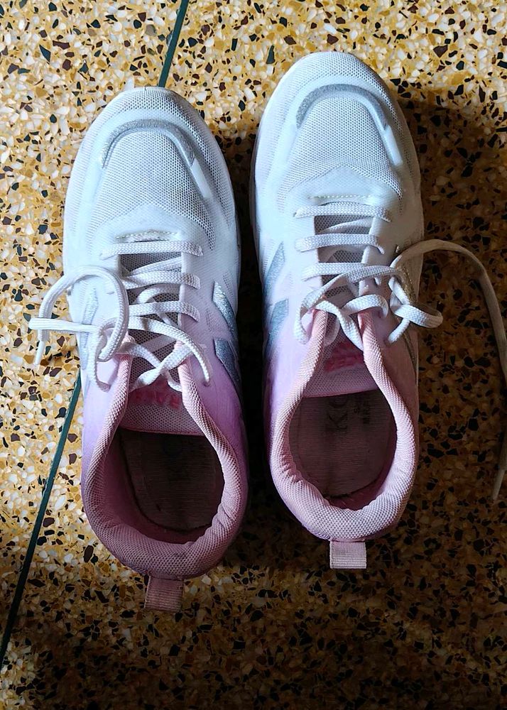 Women's Pink &amp; White Sneakers