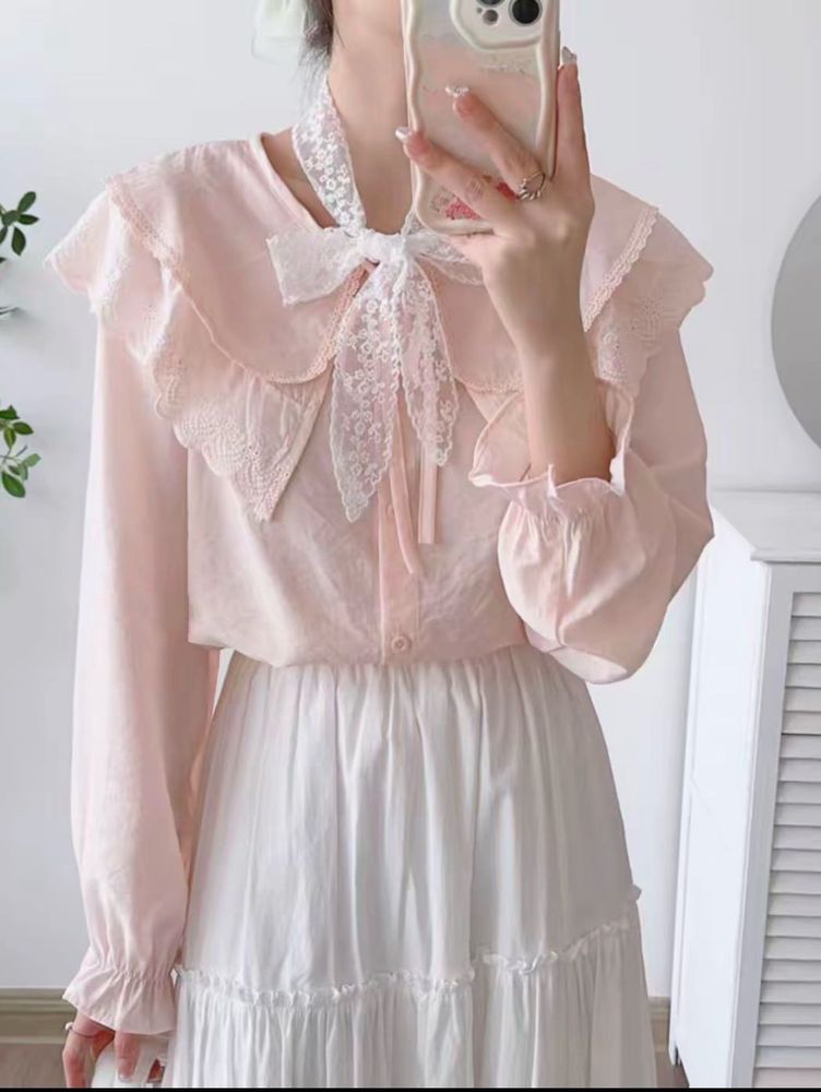 Pink Lace Bow over top