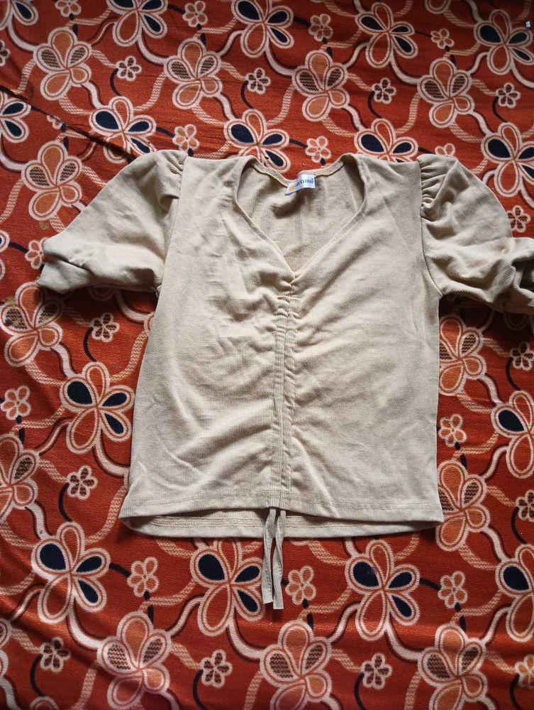 Chic Ruched Sleeve Top