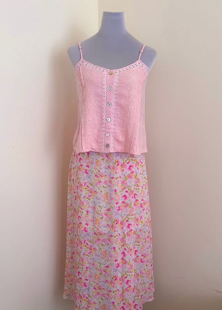 100% COTTON PINK CAMI