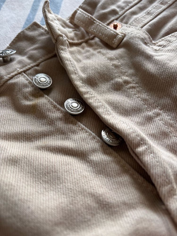 Tan Button-Up Denim miniskirt