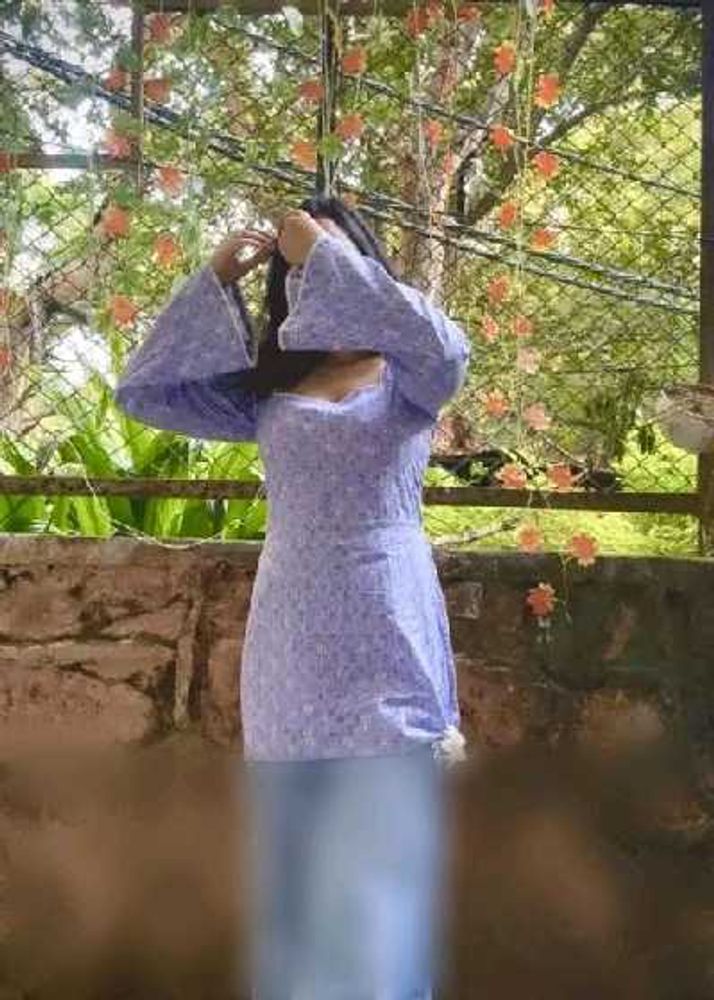 Charming Lavender Floral short Kurtii