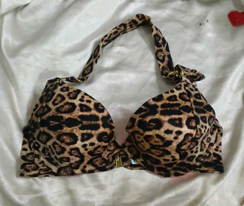 Leopard Print Padded Bra