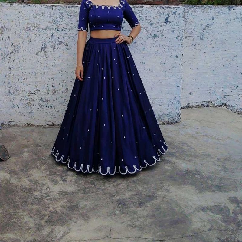 Stunning Royal Blue Lehenga Choli hend work