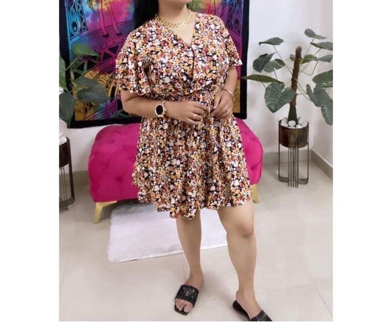 Chic Floral Print Midi Dress