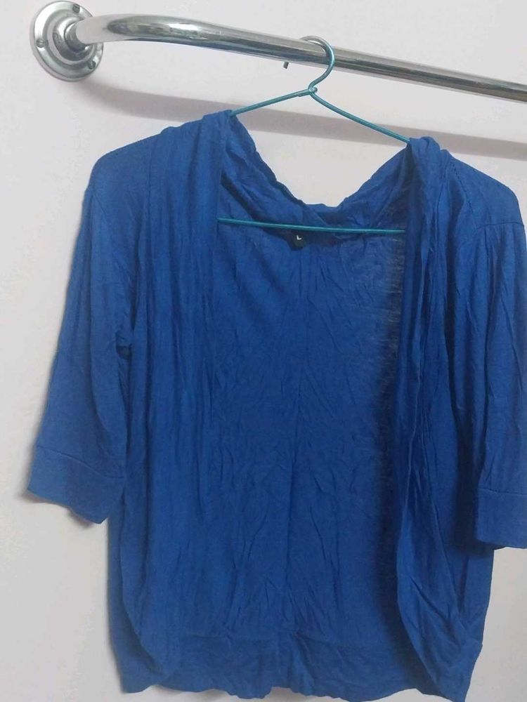 Blue Open Front Cardigan For Toddler