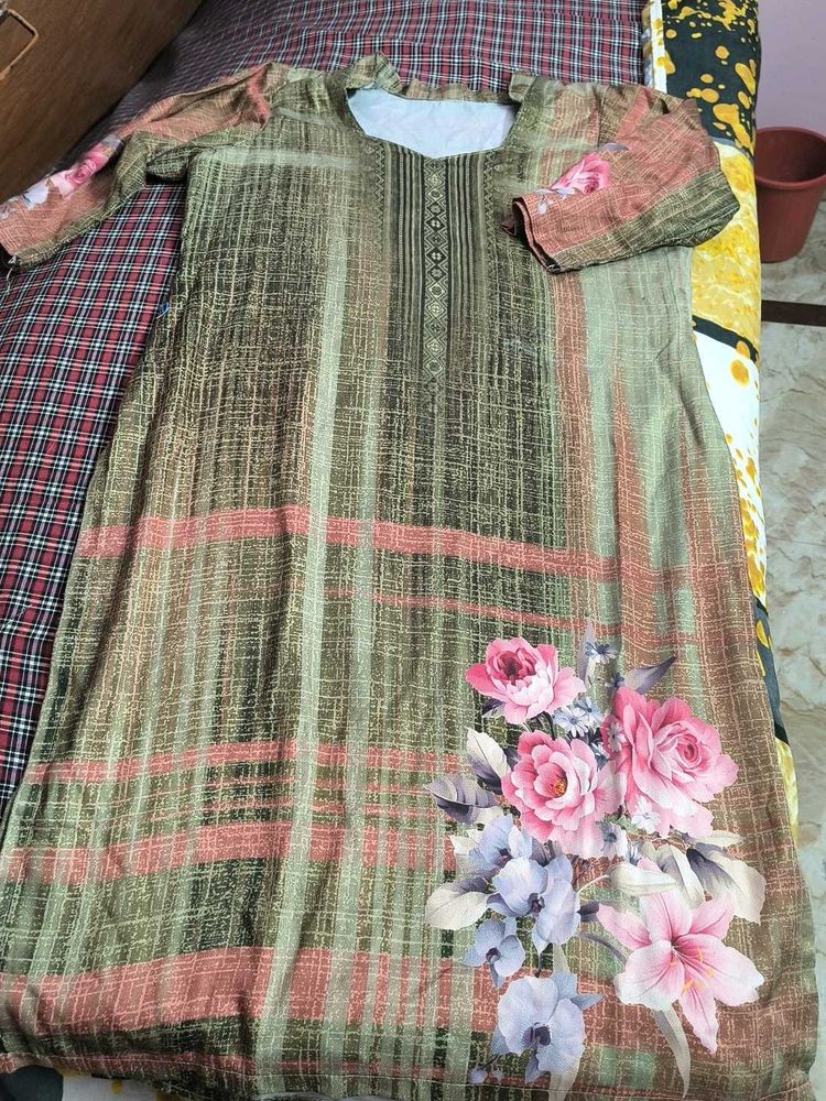 Elegant Floral Print Kurta