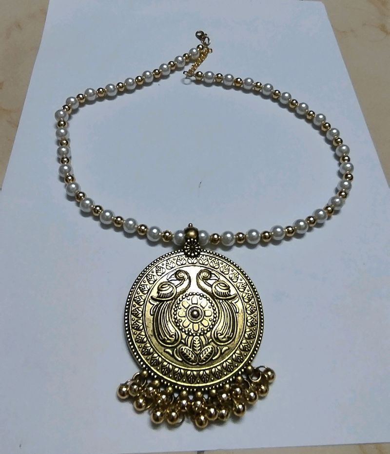 beautiful combo antique pendant necklace and antique pendant long chain for sale