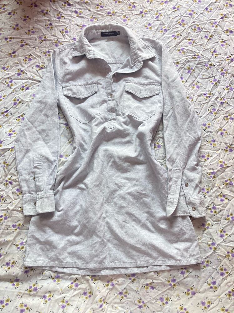 Light Blue Long Sleeve Tunic Top