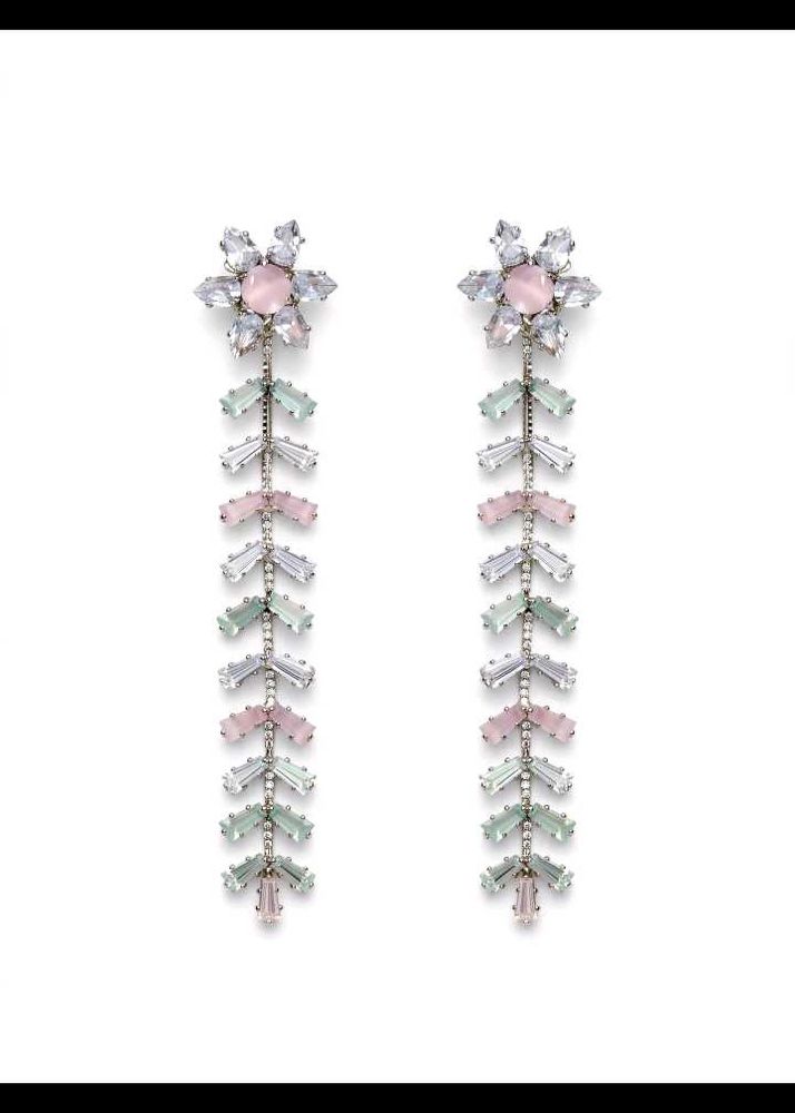 Sparkling Flower Drop Earrings
