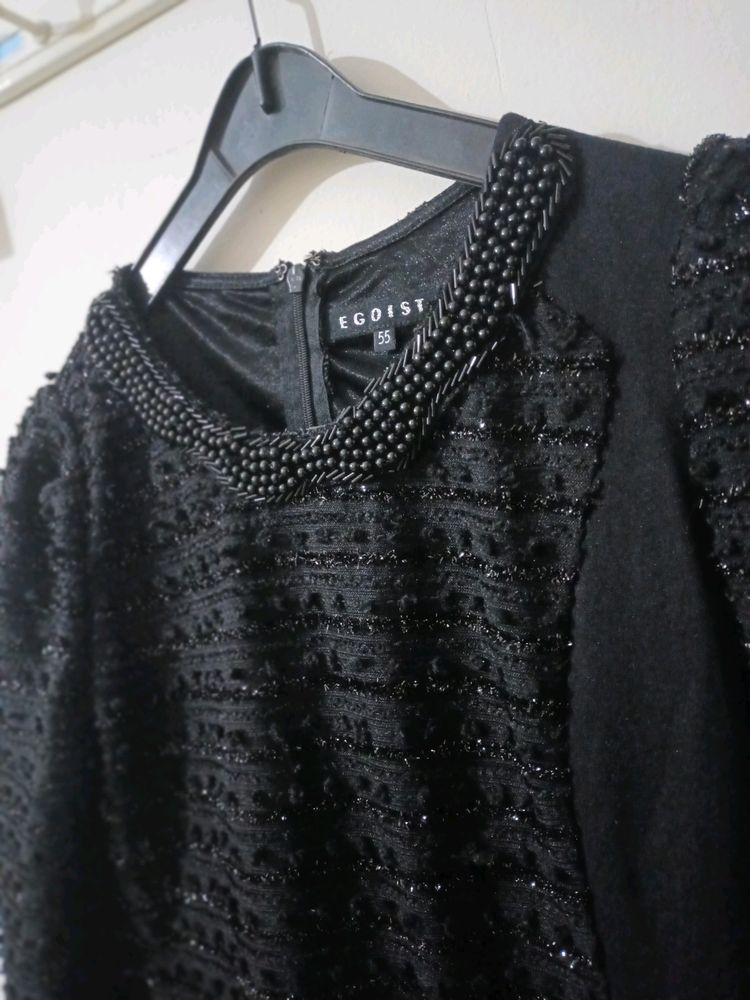 Black Egoist KOREAN style Top With Slit