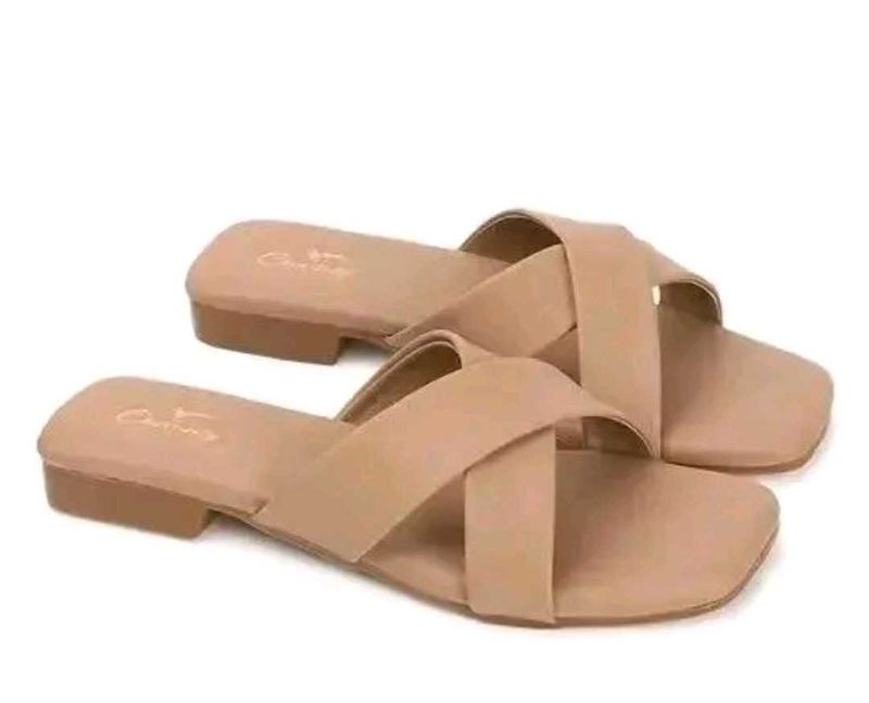 Stylish Beige Flat Sandals