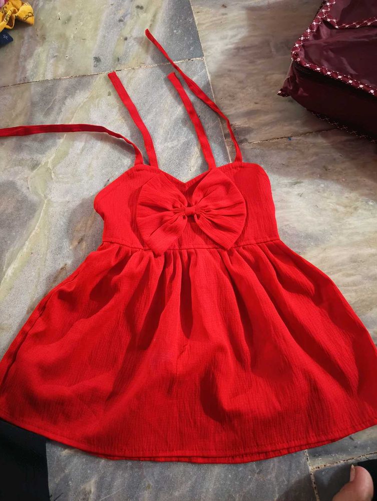 Cute Red Baby Dress with Bow