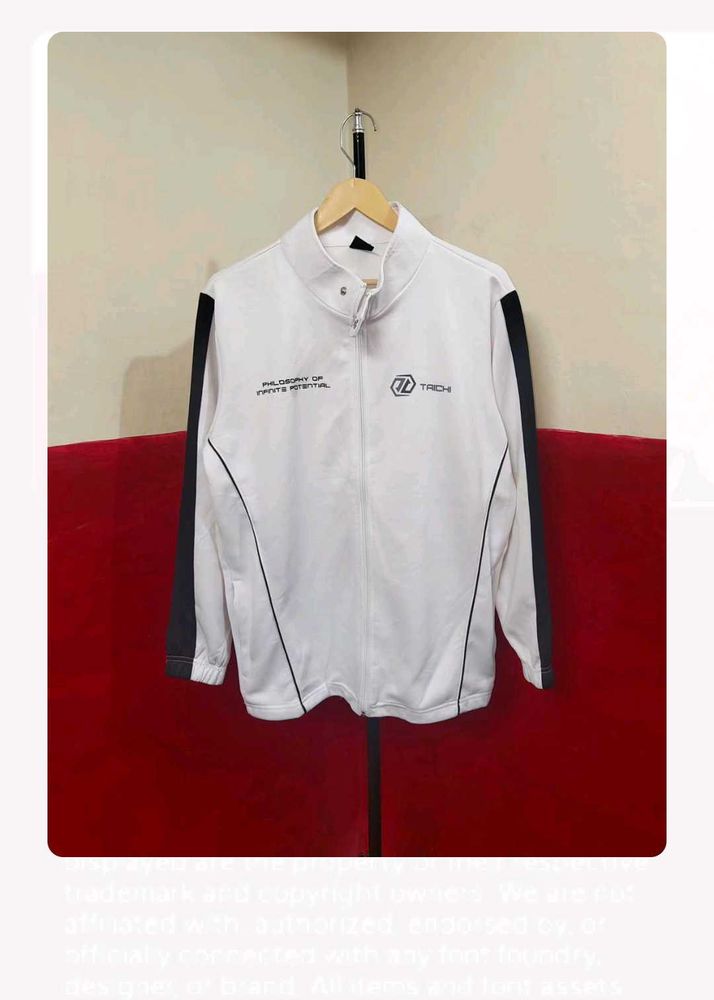 Men's White &amp; Black Track Jacket