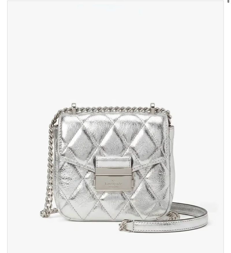 Kate Spade Silver Quilted Shoulder Bag